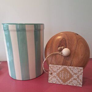 Blue-Greenish Ceramic Container